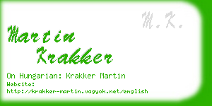 martin krakker business card